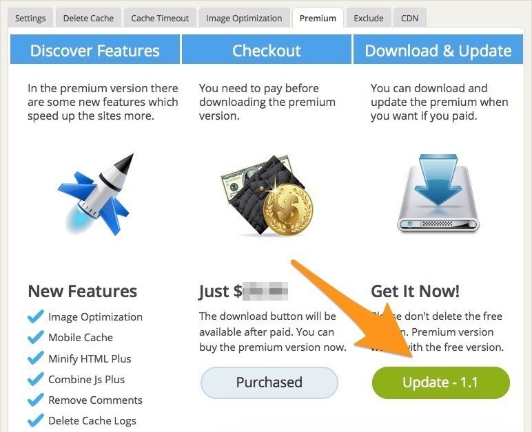 Update Premium Page