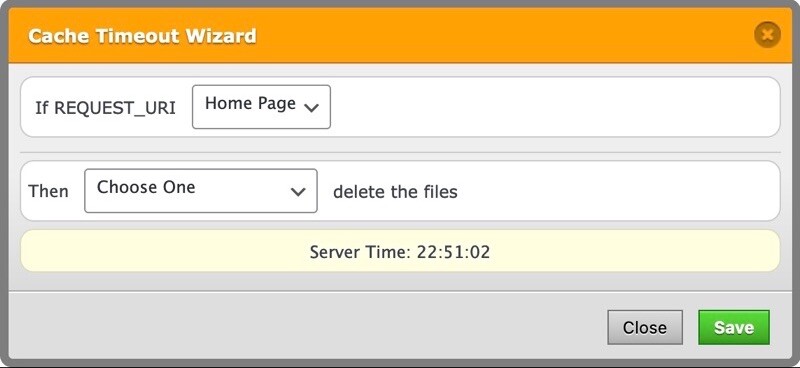 Cache Timeout Wizard with homepage option
