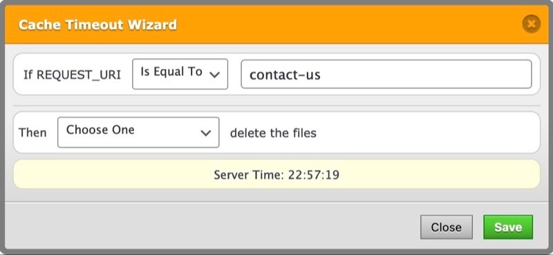 Cache Timeout Wizard with is-equal-to option