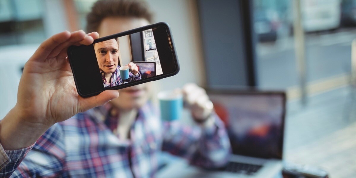 Man taking selfie