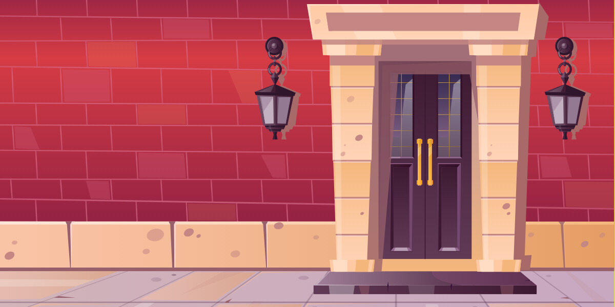 Front view of front door