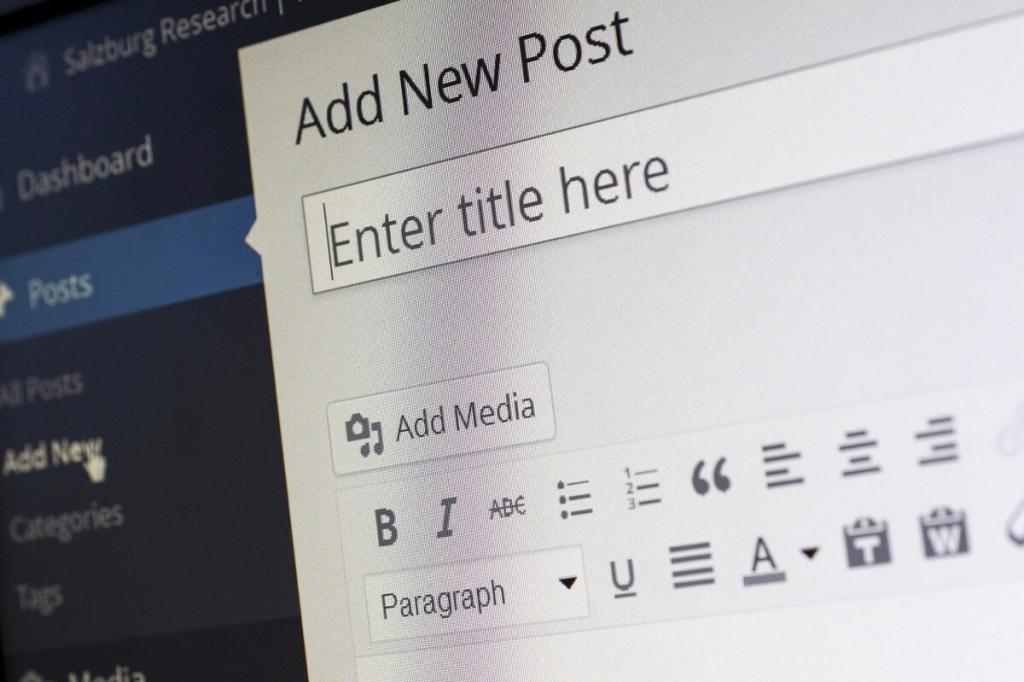 WordPress dashboard showing Add New Post interface for creating optimized content to improve wp core web vitals